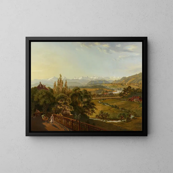 Blick auf die kleine Terrasse in den Alpen - Franz Niklaus König — gerahmtes Bild an der Wand