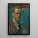 Selbstporträt mit Brille nach rechts - Franz Nölken — gerahmtes Bild an der Wand