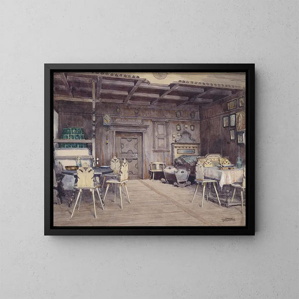 Bauernhof im Tirol - Franz Poledne — gerahmtes Bild an der Wand