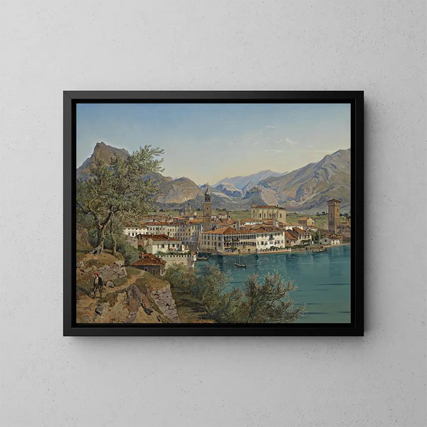 Ufer am Gardasee - Franz Reinhold — gerahmtes Bild an der Wand