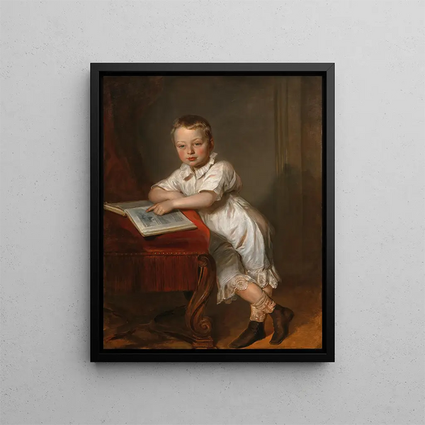 Ein junger Leser - Franz Schrotzberg — gerahmtes Bild an der Wand