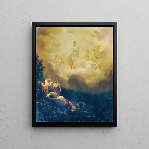 Diane und Endymion - Franz Schrotzberg — gerahmtes Bild an der Wand