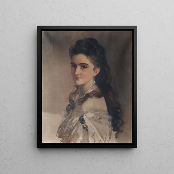 Sidonie Schrotzberg née Stohl, zweite Ehefrau des Künstlers - Franz Schrotzberg — gerahmtes Bild an der Wand