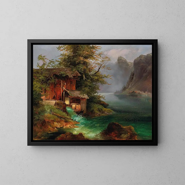 Moulin sur le lac Hallstatt - Franz Steinfeld — gerahmtes Bild an der Wand