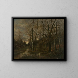 Landschaft der Wiese bei Lundenburg - Franz Stephan Paschinger — gerahmtes Bild an der Wand