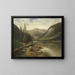Lac Erlauf mit nacktem Gipfel im Hintergrund - Franz Stephan Paschinger — gerahmtes Bild an der Wand