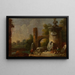 Fantastisches Ruinen-Landschaft mit Gedenksäule - Franz Thomas Canton — gerahmtes Bild an der Wand
