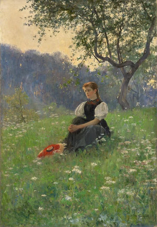 Franz Xaver Grel - Gutach Woman in a Meadow.webp