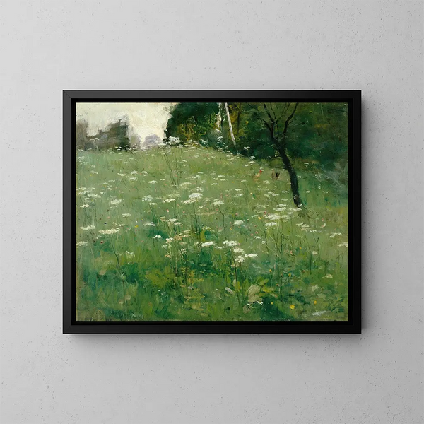 Prairie avec des fleurs - Franz Xaver Grell — gerahmtes Bild an der Wand