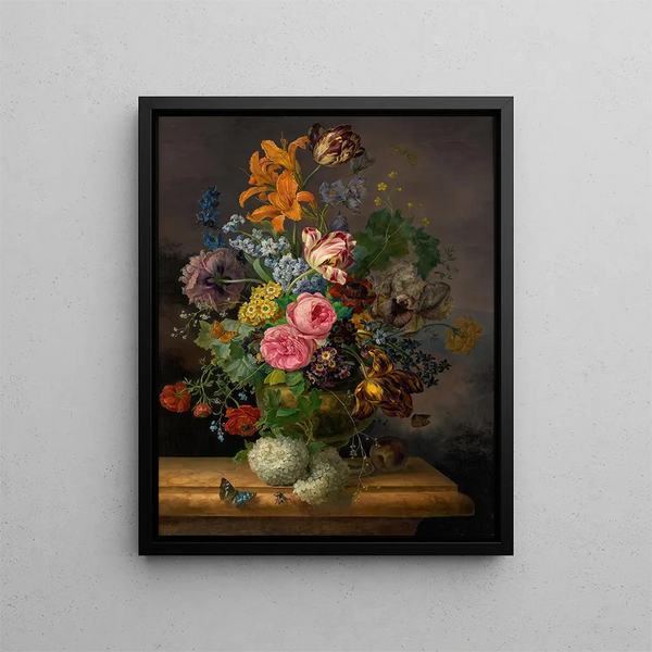 Blumenstück - Franz Xaver Gruber — gerahmtes Bild an der Wand
