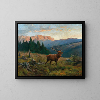 Franz Xaver von Pausinger - A Royal Stag at Dusk.webp