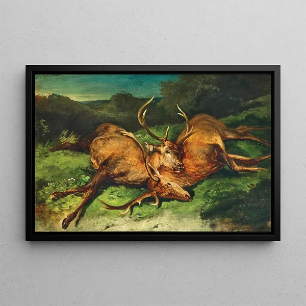 toter Hirsche - Franz Xaver von Pausinger — gerahmtes Bild an der Wand