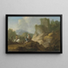 Landschaft mit Reisenden und Ruinen - Franz de Paula Ferg — gerahmtes Bild an der Wand