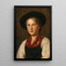 Eine anmutige junge Frau in traditioneller Tracht mit Hut - Franz von Defregger — gerahmtes Bild an der Wand