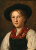 Eine anmutige junge Frau in traditioneller Tracht mit Hut - Franz von Defregger — Ansicht des Kunstwerks