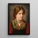 Eine junge Frau in traditioneller Tracht mit Schal und Halskette - Franz von Defregger — gerahmtes Bild an der Wand