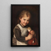 Kinder-Gemälde mit Puppe - Franz von Defregger — gerahmtes Bild an der Wand