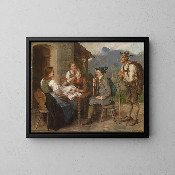 Salon tyrolien - Franz von Defregger — gerahmtes Bild an der Wand