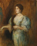 Portrait einer Dame mit Perlenkette und Pelzstola - Franz von Lenbach — Ansicht des Kunstwerks