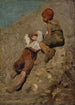 Zwei Bauernjungen auf einem Hang - Franz von Lenbach — Ansicht des Kunstwerks
