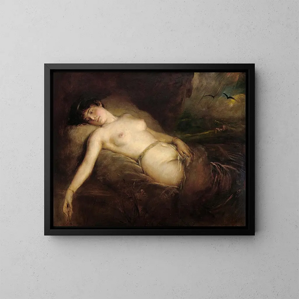 Frauenakt Gemälde - Franz von Lenbach — gerahmtes Bild an der Wand