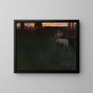 Sonnenuntergang - Franz von Stuck — gerahmtes Bild an der Wand