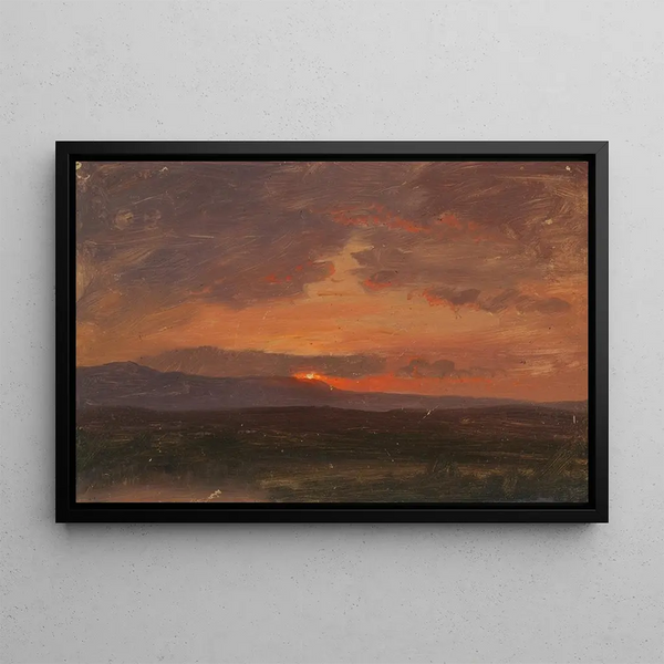 Frederic Edwin Church - Hudson Valley New York with Sun Setting Behind the Catskill Mountains.webp