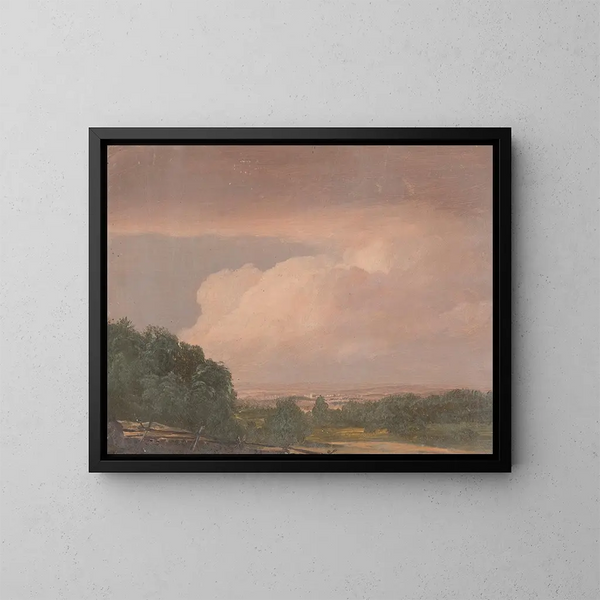 Landschaftsgemälde wahrscheinlich des Hudson-Tals - Frederic Edwin Church — gerahmtes Bild an der Wand