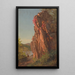 Landschaft mit großem Felsen möglicherweise North Carolina - Frederic Edwin Church — gerahmtes Bild an der Wand