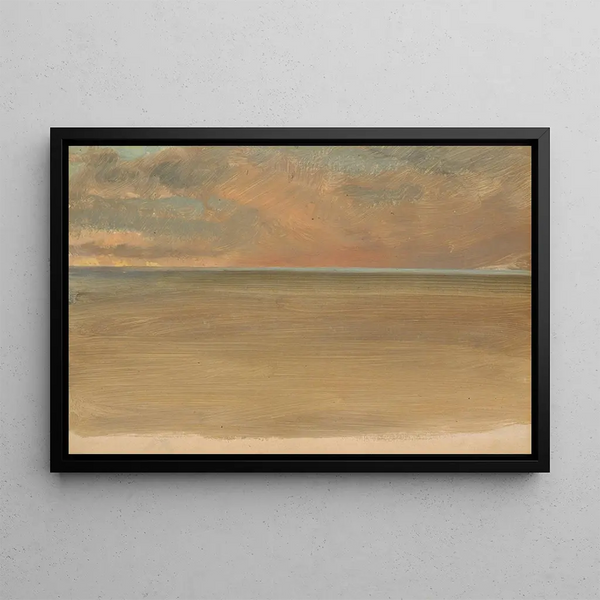 Meereslandschaft mit Gletscher im Hintergrund - Frederic Edwin Church — gerahmtes Bild an der Wand
