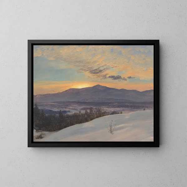 Sonnenuntergang über das Hudson-Tal im Winter - Frederic Edwin Church — gerahmtes Bild an der Wand