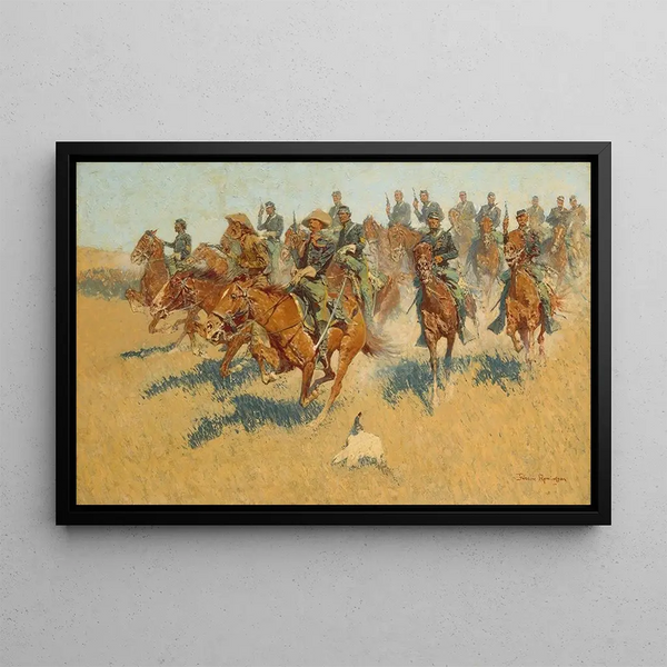 auf den Ebenen im Süden - Frederic Remington — gerahmtes Bild an der Wand