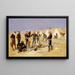 Rôtir le bœuf de Noël dans un camp de cavalerie - Frederic Remington — gerahmtes Bild an der Wand