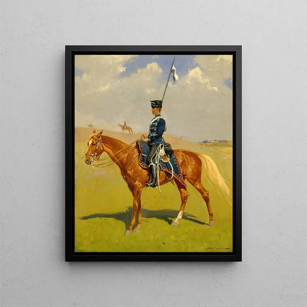 Der Husar - Frederic Remington — gerahmtes Bild an der Wand