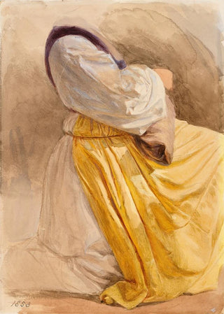 Frederic William Burton - A Kneeling Woman with a Yellow Dress.webp