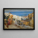 Frauen Araber auf einem Dach mit Algier im Hintergrund - Frederick Arthur Bridgman — gerahmtes Bild an der Wand