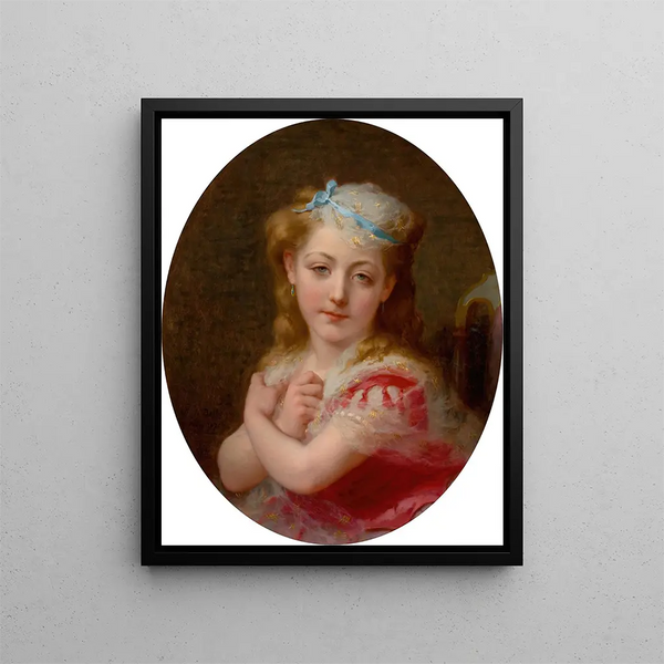 Portrait einer jungen Mädchen - Frederick Arthur Bridgman — gerahmtes Bild an der Wand
