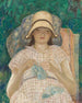 Mädchen, das strickt - Frederick Carl Frieseke — Ansicht des Kunstwerks
