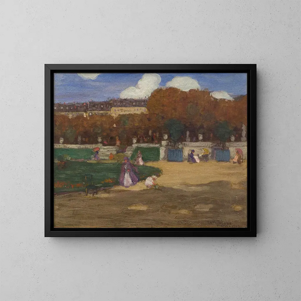 Jardins du Luxembourg Paris - Frederick Carl Frieseke — gerahmtes Bild an der Wand