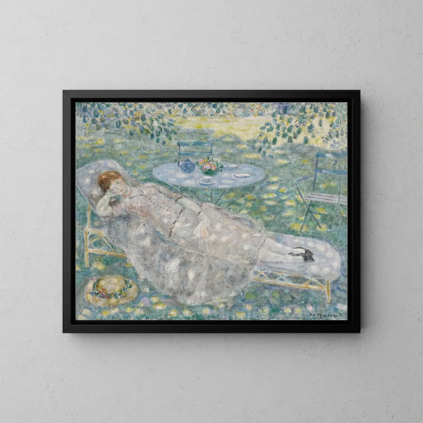 Sonnentaches - Frederick Carl Frieseke — gerahmtes Bild an der Wand