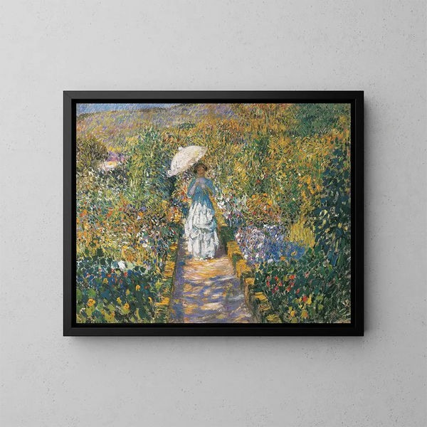 Der Weg im Garten - Frederick Carl Frieseke — gerahmtes Bild an der Wand