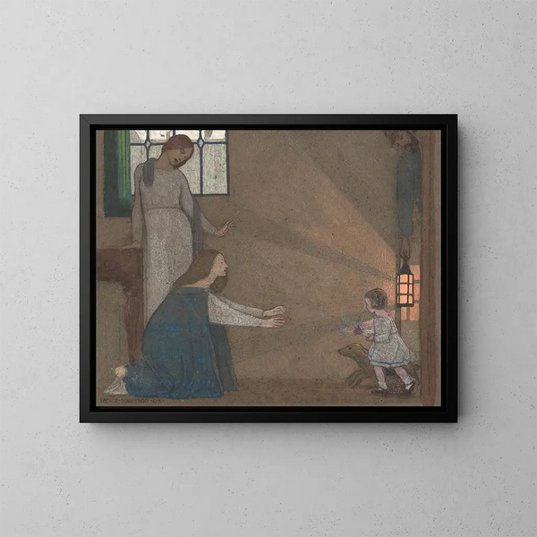 Studie für L'Enfant perdu - Frederick Cayley Robinson — gerahmtes Bild an der Wand