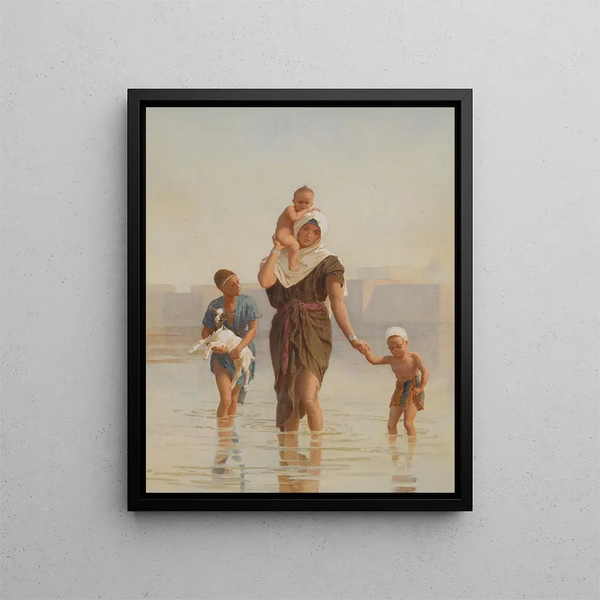 Verlassen des Dorfes - Frederick Goodall — gerahmtes Bild an der Wand