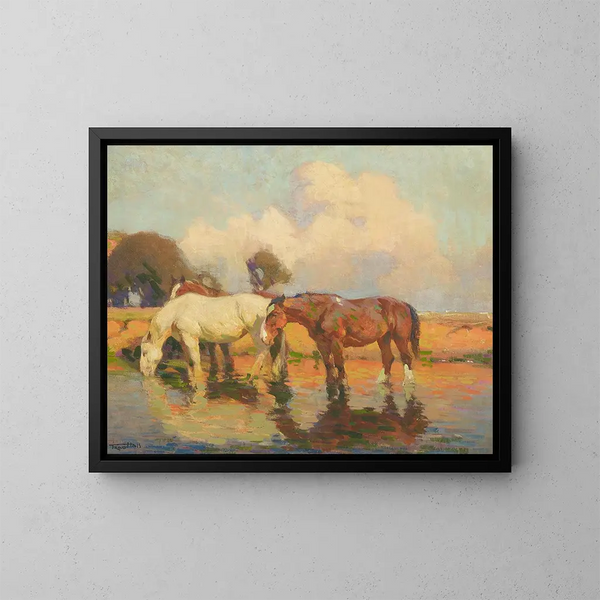 Der Arbeit des Tages beendet - Frederick Hall — gerahmtes Bild an der Wand