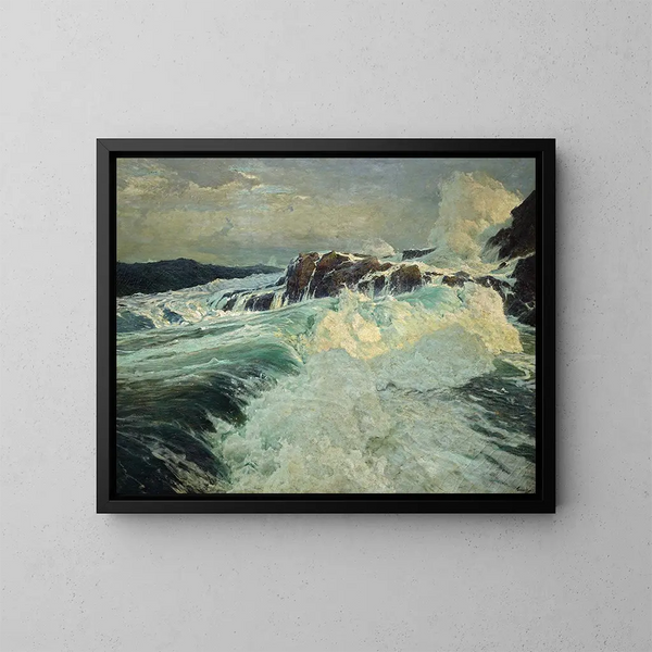 Meerestier-Kunstdruck 1909 - Frederick Judd Waugh — gerahmtes Bild an der Wand