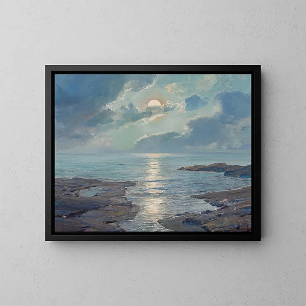 Die wiederauferstandene Mond - Frederick Judd Waugh — gerahmtes Bild an der Wand