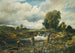 Flusslandschaft mit Figuren in einem Boot in der Nähe eines Schleusentores - Frederick Waters Watts — Ansicht des Kunstwerks