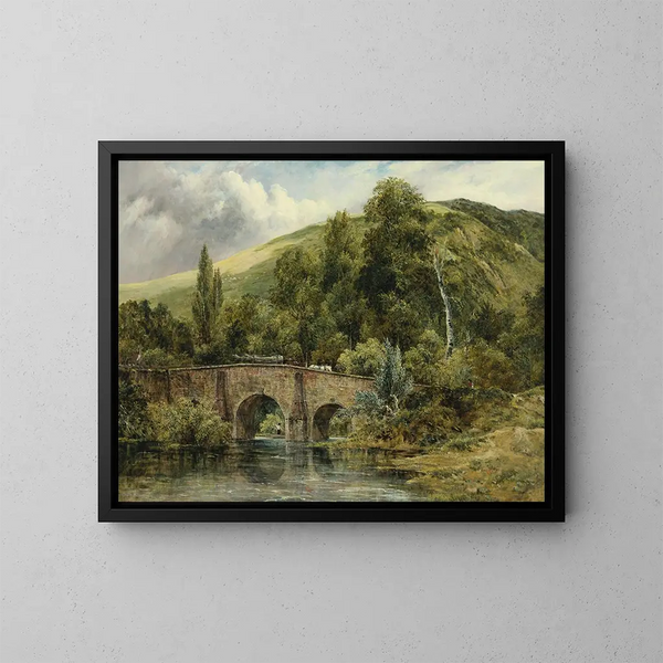 Le pont de Fingle sur la rivière Teign, Devon oriental - Frederick Waters Watts — gerahmtes Bild an der Wand