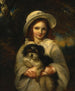 Mädchen mit einem Hund - Frederick Yates Hurlstone — Ansicht des Kunstwerks