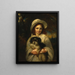 Mädchen mit einem Hund - Frederick Yates Hurlstone — gerahmtes Bild an der Wand